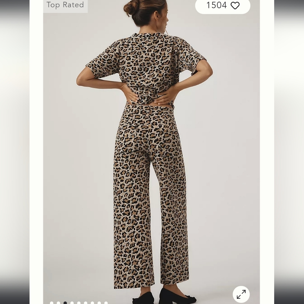 Maeve Black and Gold Patterned Boot Cut Pants - Picture 2 of 11
